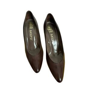 Vintage Rayne Brown Kid Leather Heels Size 6.5 AA In Original Box